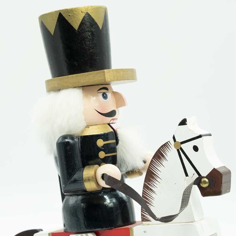 Schiaccianoci Natalizio su Cavallo a Dondolo H.30 cm