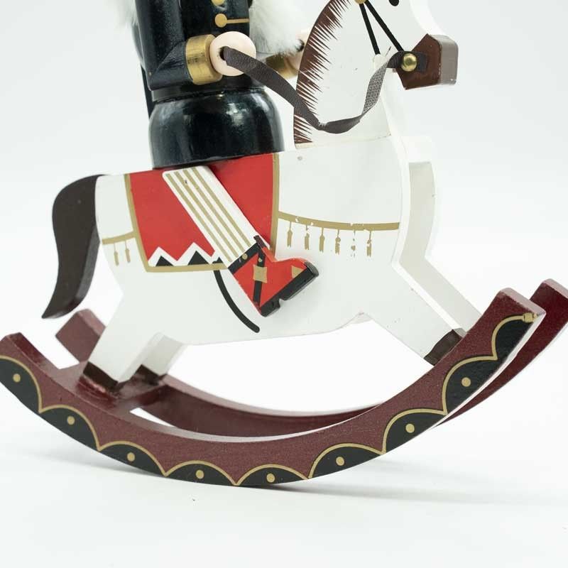 Schiaccianoci Natalizio su Cavallo a Dondolo H.30 cm