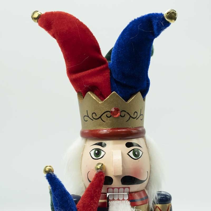 Schiaccianoci Natalizio in Legno con Cappello Jolly H.36 cm