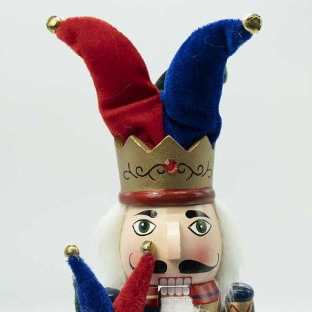 Schiaccianoci Natalizio in Legno con Cappello Jolly H.36 cm