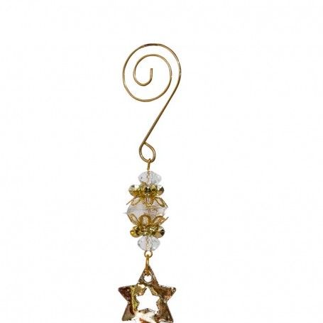 Alberello Natalizio in Metallo Oro con Pendente H.12 cm