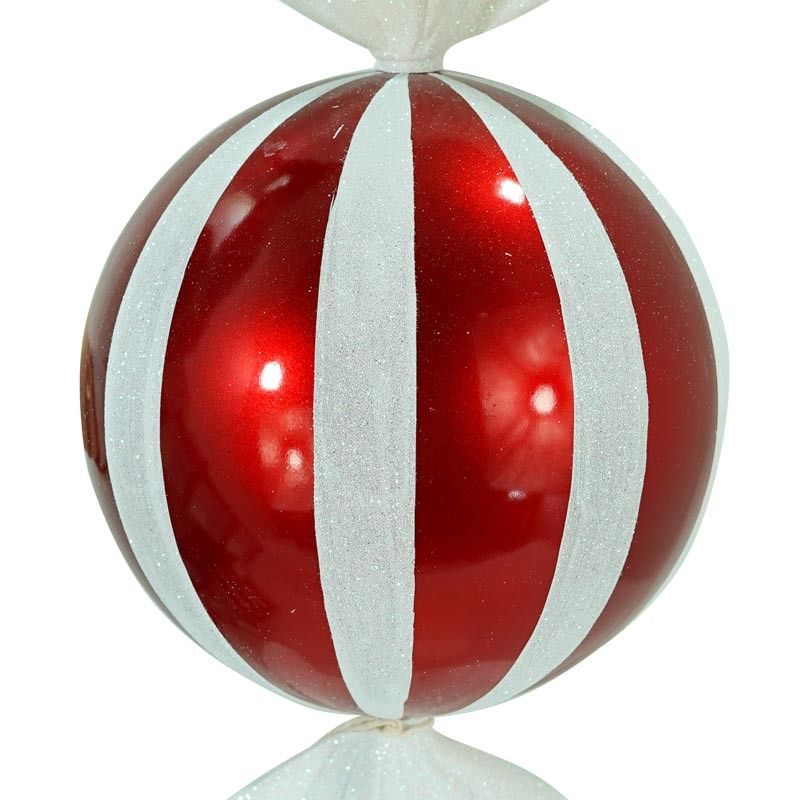 Caramella Natalizia Bianca e Rosso H.47 cm