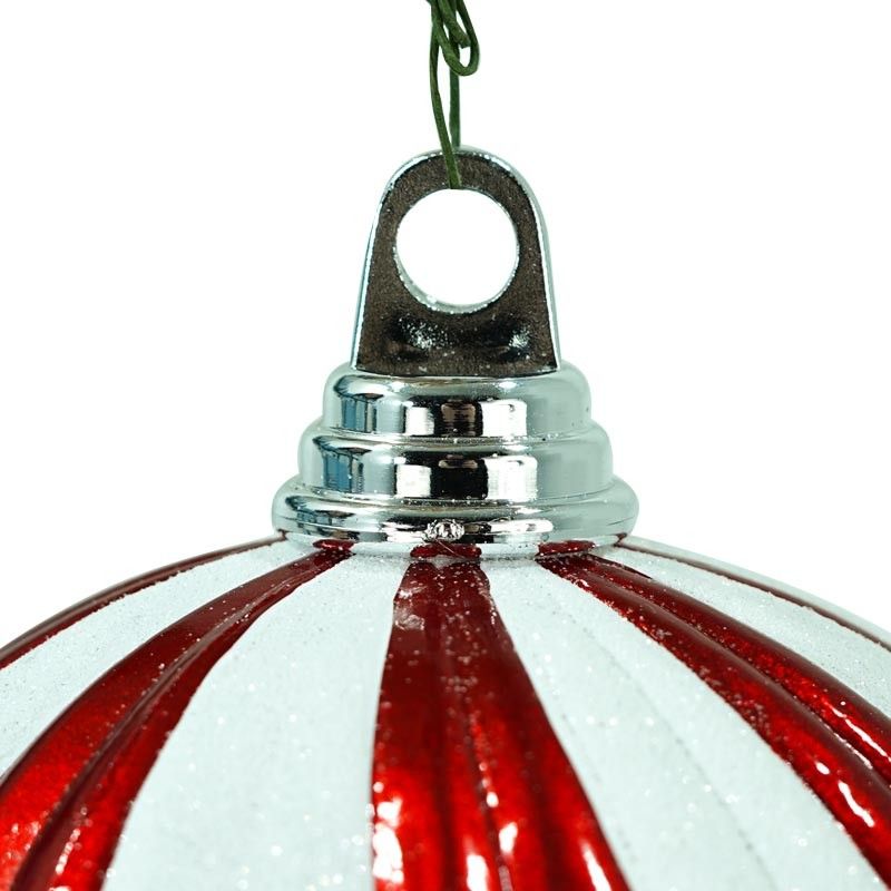 Palla Natalizia Bianca e Rossa D.15 cm