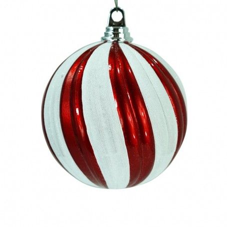 Palla Natalizia Bianca e Rossa D.15 cm