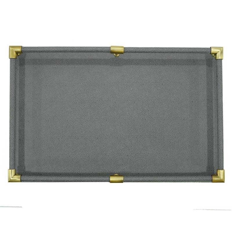 Vassoio di Lusso Rivestito in Pelle Nero e Oro 2 Misure