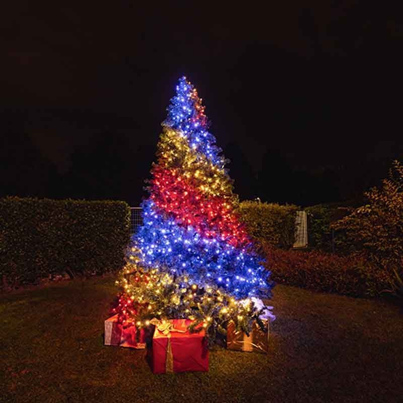 Stringa 250 Luci Led RGB+W | Luci di Natale Regolabili da Smartphone Twinkly | Cavo Nero