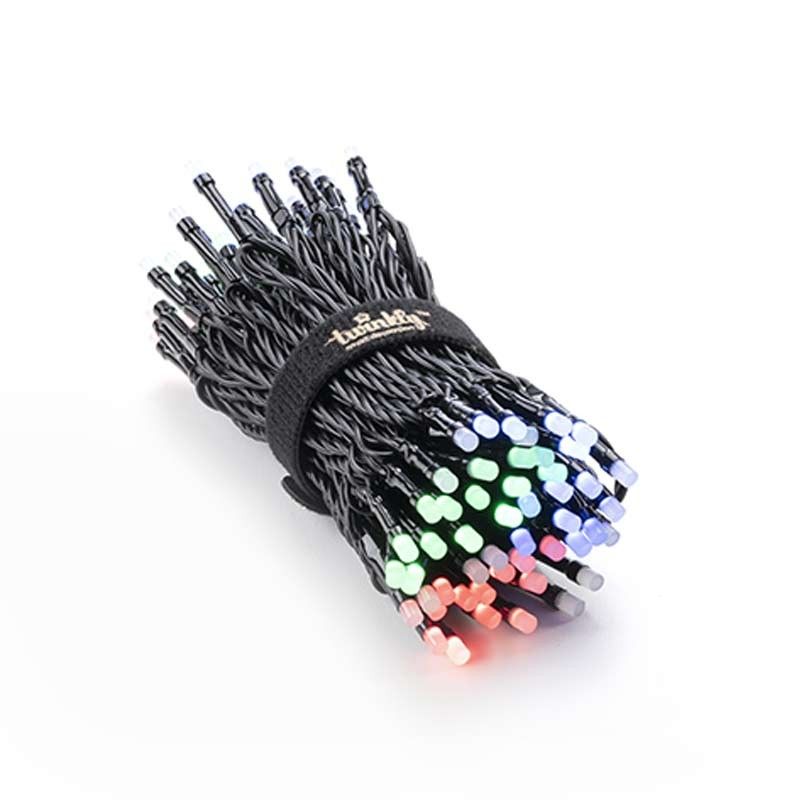 Stringa 100 Luci Led Multicolore RGB Twinkly | Luci di Natale Regolabili da Smartphone | Cavo Nero