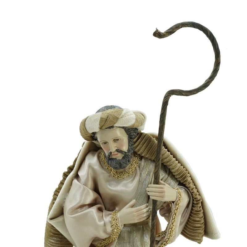 Natività in Poliresina e Tessuto 3 Pz. H.33 cm