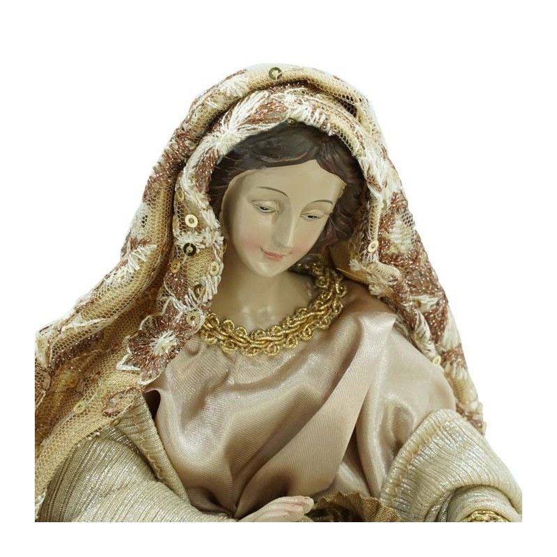 Natività in Poliresina e Tessuto 3 Pz. H.33 cm