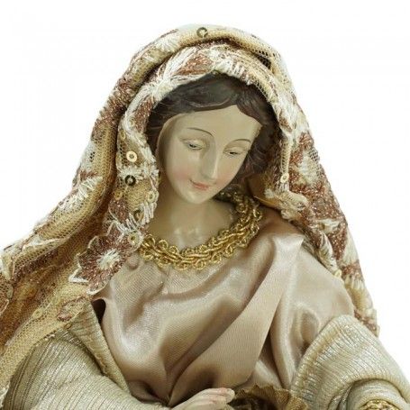 Natività in Poliresina e Tessuto 3 Pz. H.33 cm