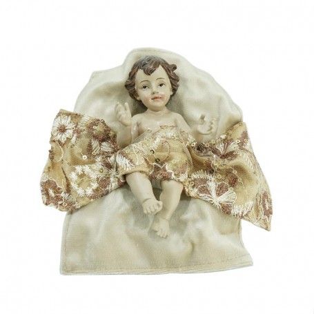 Natività in Poliresina e Tessuto 8 Pz. H.33 cm