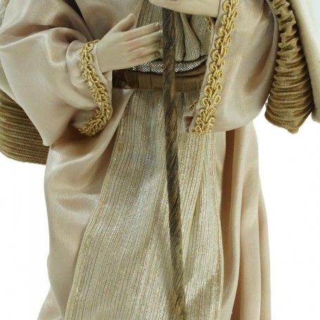 Natività in Poliresina e Tessuto 8 Pz. H.33 cm