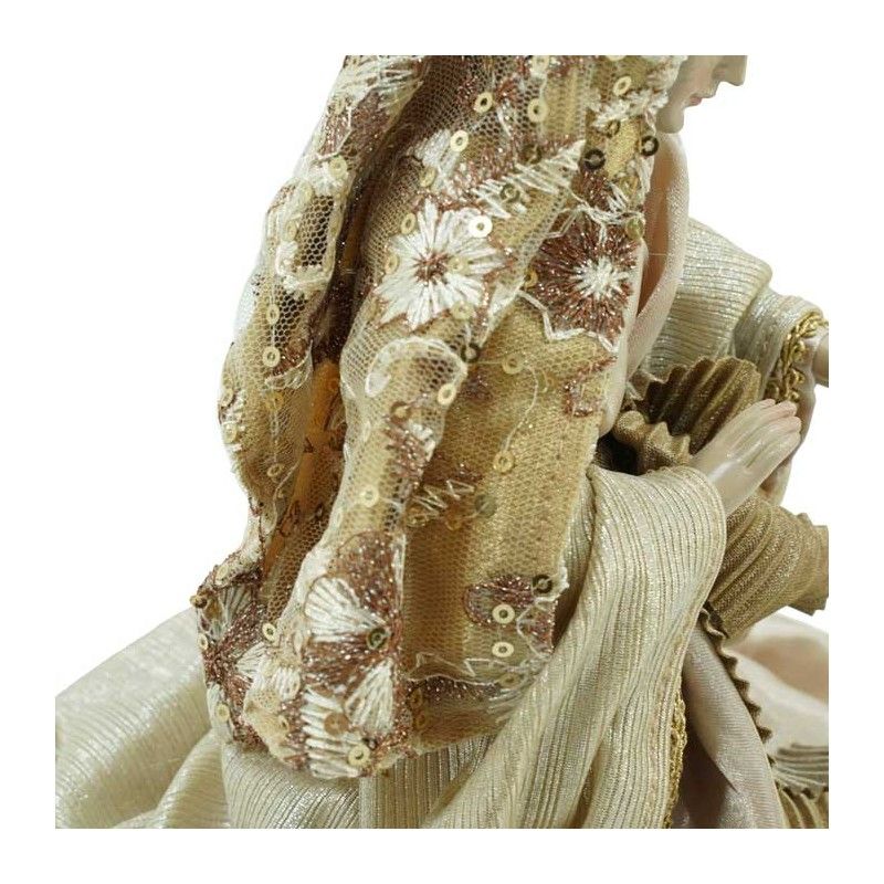 Natività in Poliresina e Tessuto 8 Pz. H.33 cm