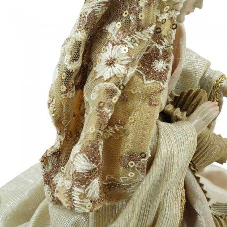 Natività in Poliresina e Tessuto 8 Pz. H.33 cm