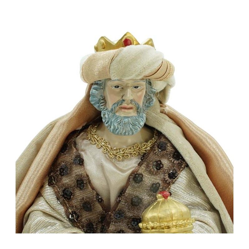 Natività in Poliresina e Tessuto 8 Pz. H.33 cm