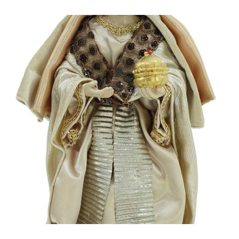Natività in Poliresina e Tessuto 8 Pz. H.33 cm