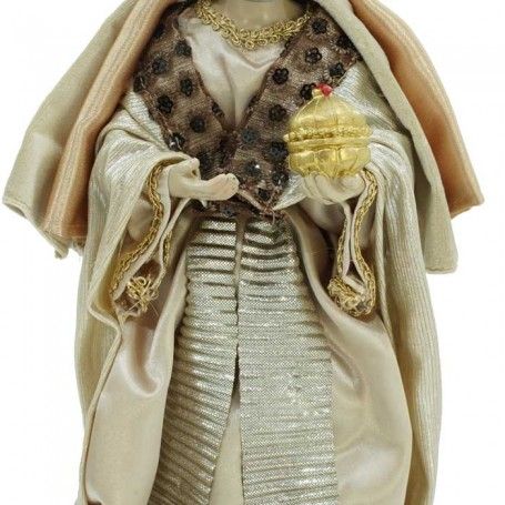 Natività in Poliresina e Tessuto 8 Pz. H.33 cm