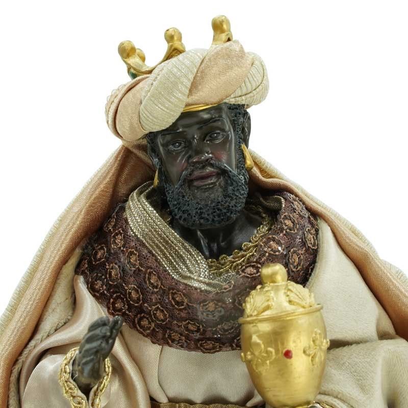 Natività in Poliresina e Tessuto 8 Pz. H.33 cm