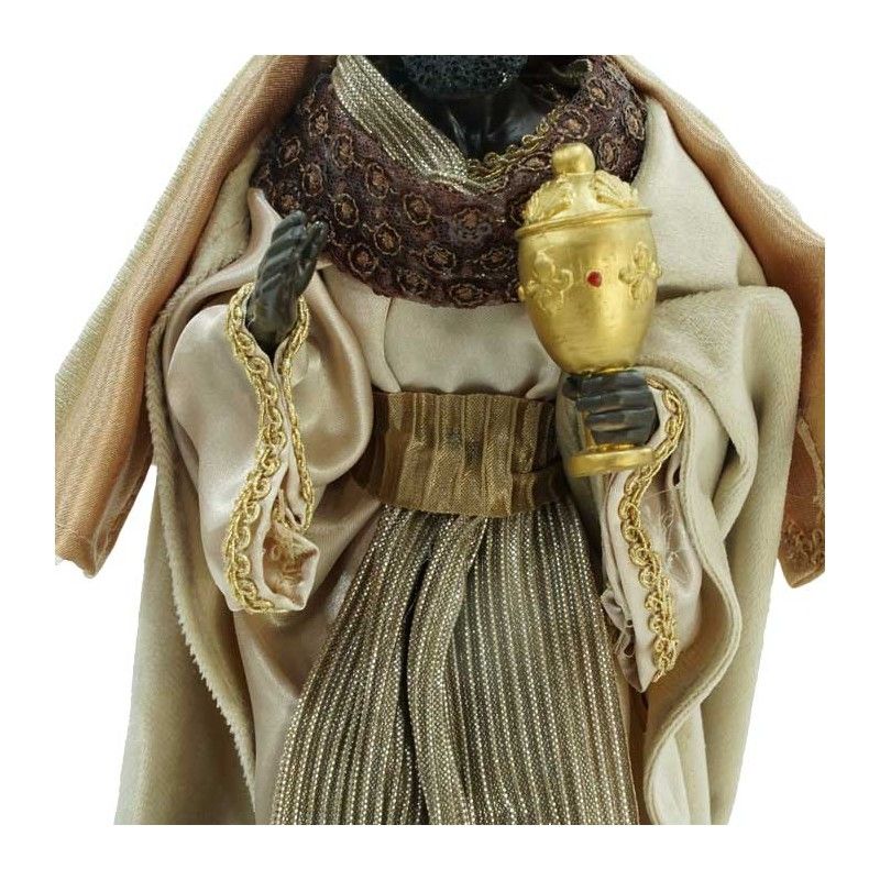 Natività in Poliresina e Tessuto 8 Pz. H.33 cm