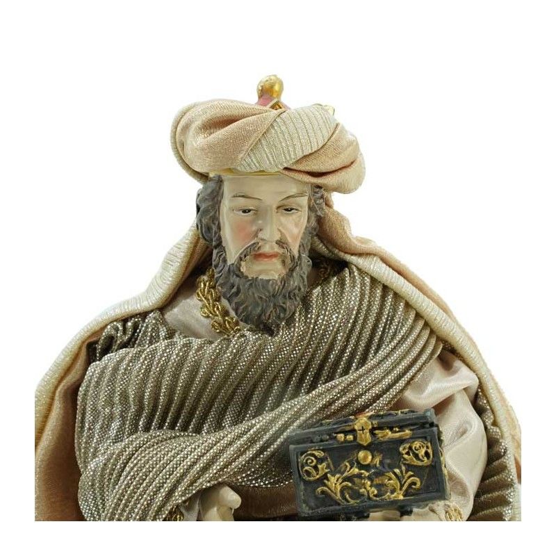 Natività in Poliresina e Tessuto 8 Pz. H.33 cm