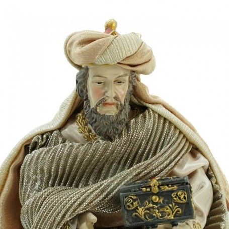 Natività in Poliresina e Tessuto 8 Pz. H.33 cm