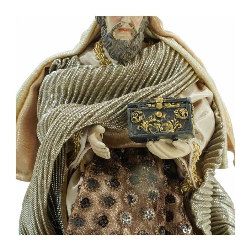 Natività in Poliresina e Tessuto 8 Pz. H.33 cm