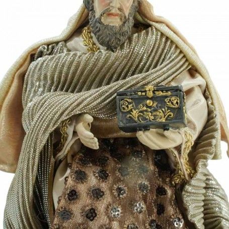 Natività in Poliresina e Tessuto 8 Pz. H.33 cm