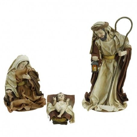 Natività in Poliresina e Tessuto 8 Pz. H.40 cm