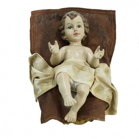 Natività in Poliresina e Tessuto 8 Pz. H.40 cm