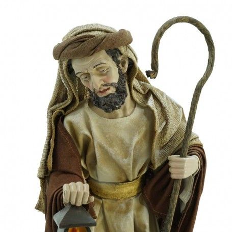 Natività in Poliresina e Tessuto 8 Pz. H.40 cm