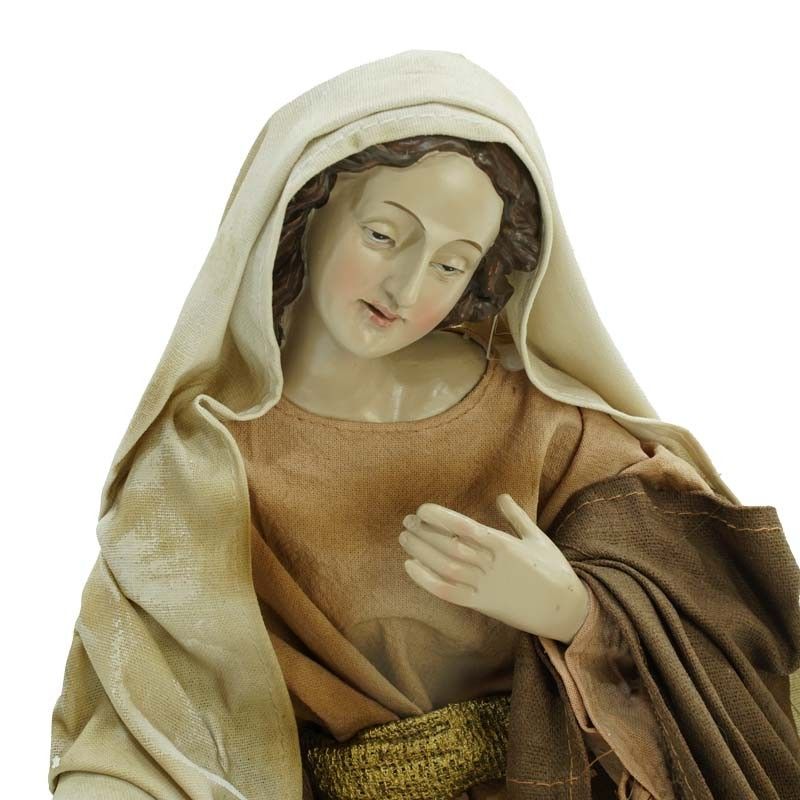 Natività in Poliresina e Tessuto 8 Pz. H.40 cm