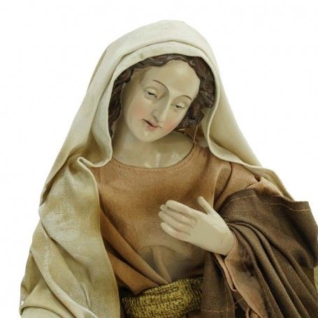 Natività in Poliresina e Tessuto 8 Pz. H.40 cm