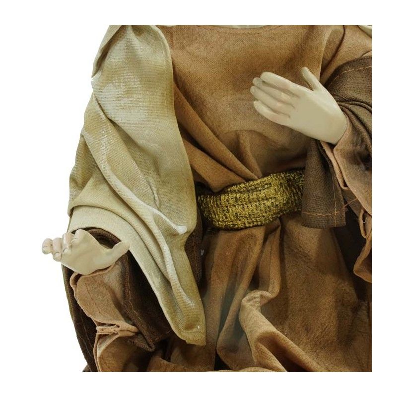 Natività in Poliresina e Tessuto 8 Pz. H.40 cm