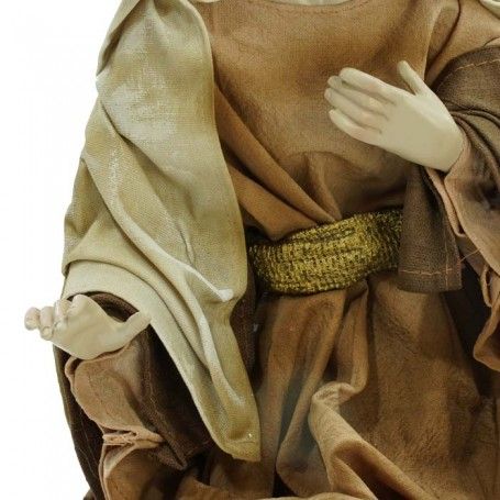 Natività in Poliresina e Tessuto 8 Pz. H.40 cm