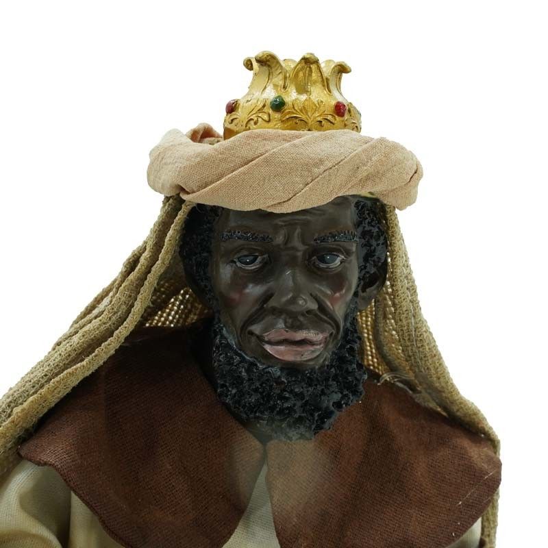 Natività in Poliresina e Tessuto 8 Pz. H.40 cm