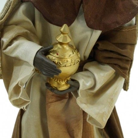 Natività in Poliresina e Tessuto 8 Pz. H.40 cm