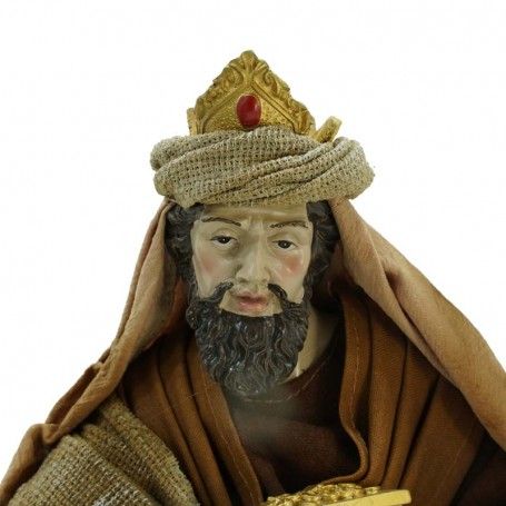 Natività in Poliresina e Tessuto 8 Pz. H.40 cm