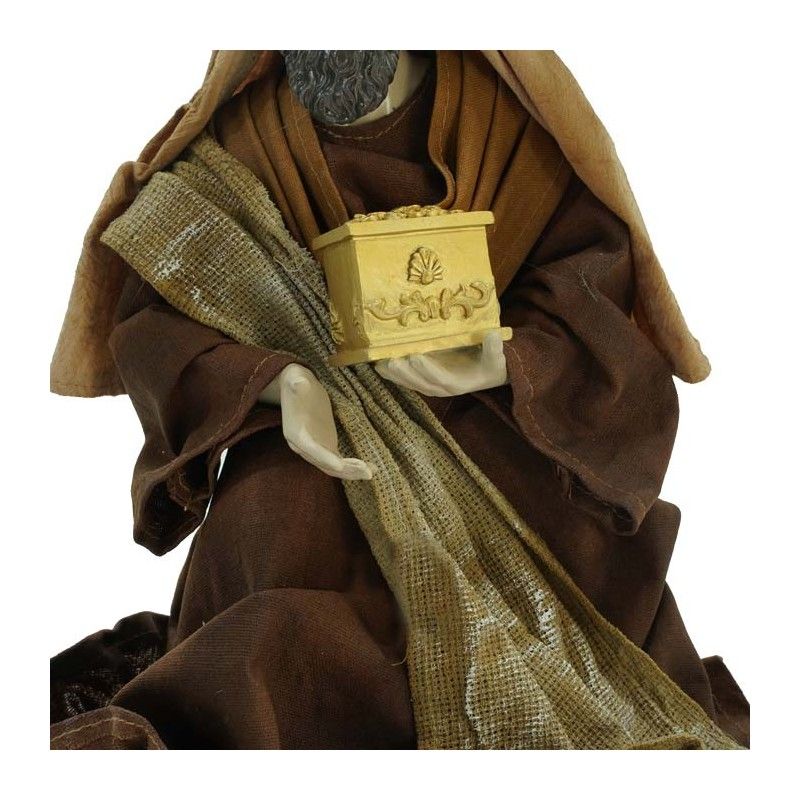 Natività in Poliresina e Tessuto 8 Pz. H.40 cm