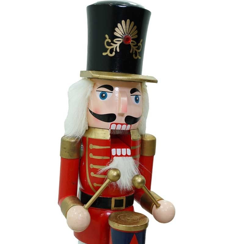 Schiaccianoci Natalizio in Uniforme con Tamburo H.38 cm