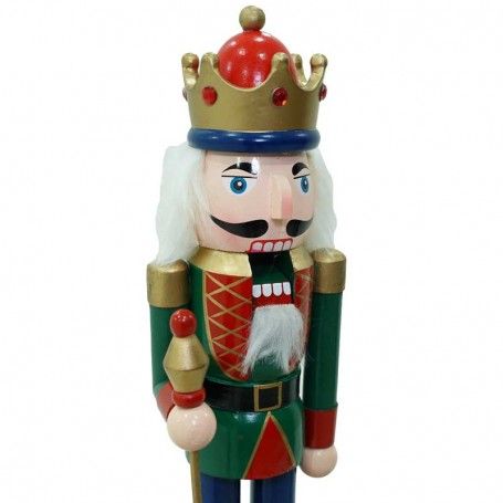 Schiaccianoci Natalizio in Uniforme con Corona H.38 cm