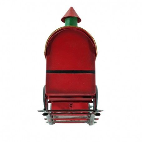 Treno Rosso Natalizio su Binari in Metallo H.31 cm