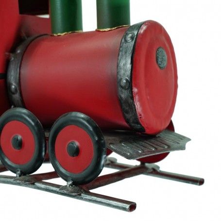 Treno Rosso Natalizio su Binari in Metallo H.31 cm