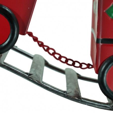 Treno Rosso Natalizio su Binari in Metallo H.31 cm