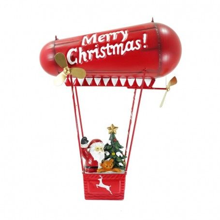 Dirigibile Natalizio con Babbo Natale H.42 cm