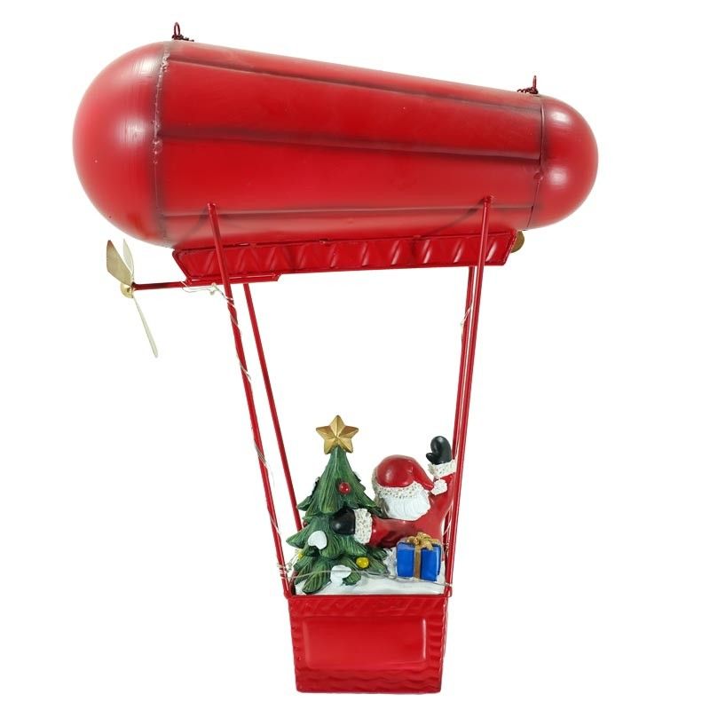 Dirigibile Natalizio con Babbo Natale H.42 cm