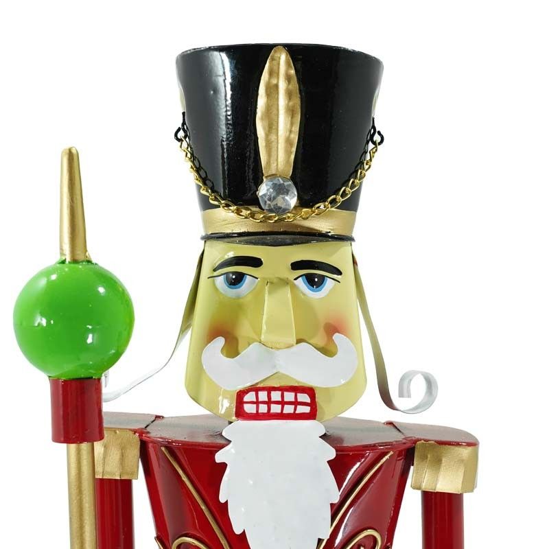 Schiaccianoci di Natale in Latta Rosso e Verde H.64 cm