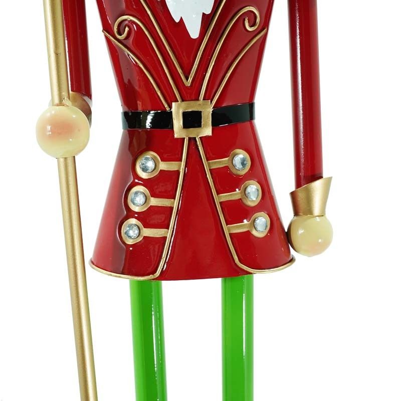 Schiaccianoci di Natale in Latta Rosso e Verde H.64 cm