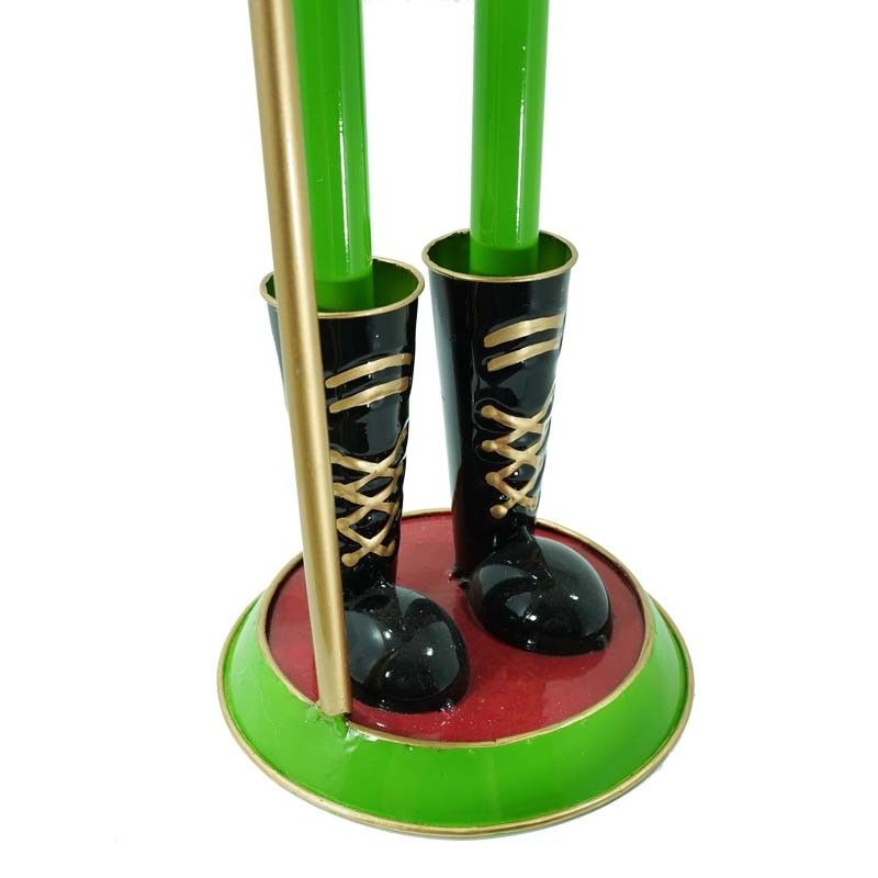 Schiaccianoci di Natale in Latta Rosso e Verde H.64 cm