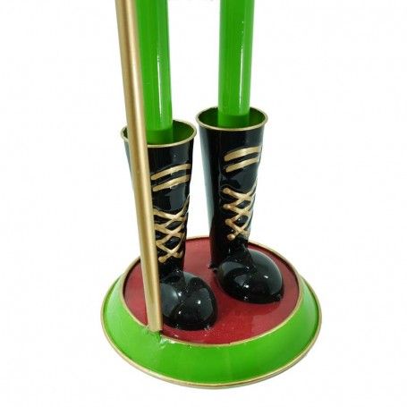 Schiaccianoci di Natale in Latta Rosso e Verde H.64 cm