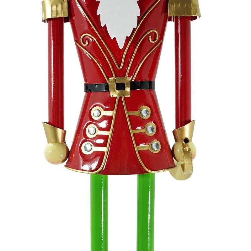 Schiaccianoci di Natale in Latta Rosso e Verde H.64 cm